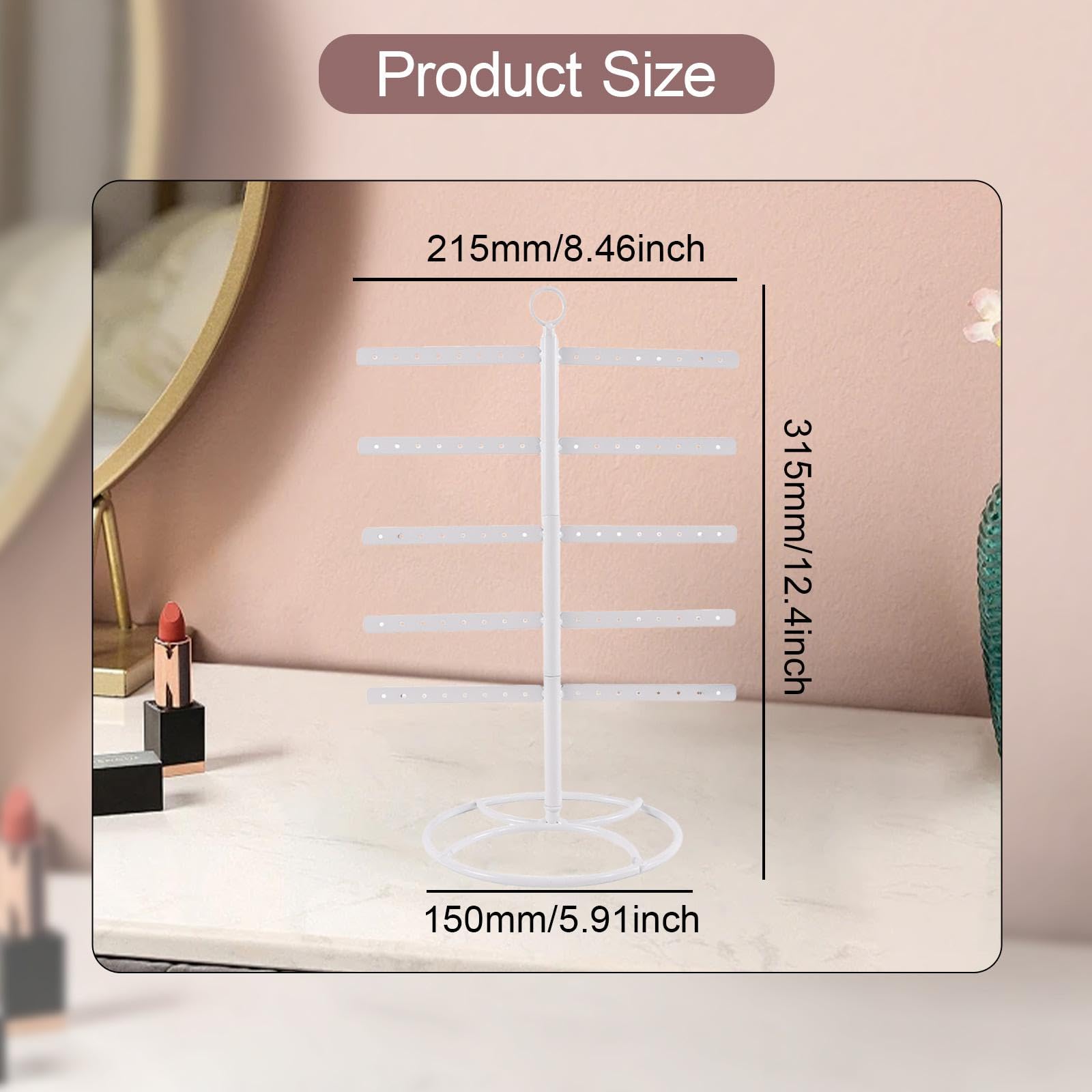 イヤリングオーガナイザー ジュエリーディスプレイスタンド 金属製イヤリングディスプレイスタンド ジュエリーオーガナイザー 化粧台ベンダーショップ ホームカウンタートップ, 黒