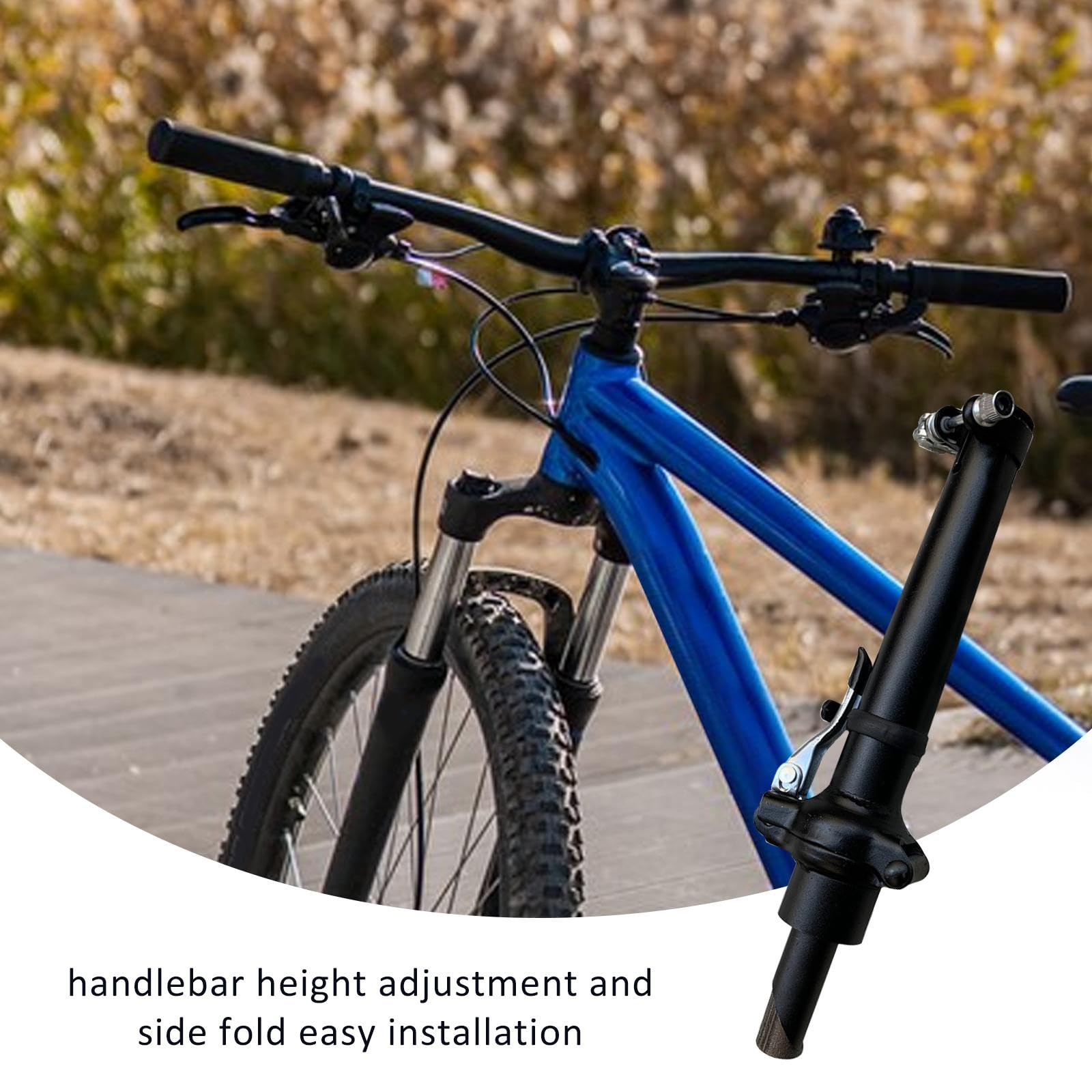 折りたたみ自転車ステム 自転車アクセサリー 調整可能 簡単取り付け 交換用メタルステム ハンドルバー..