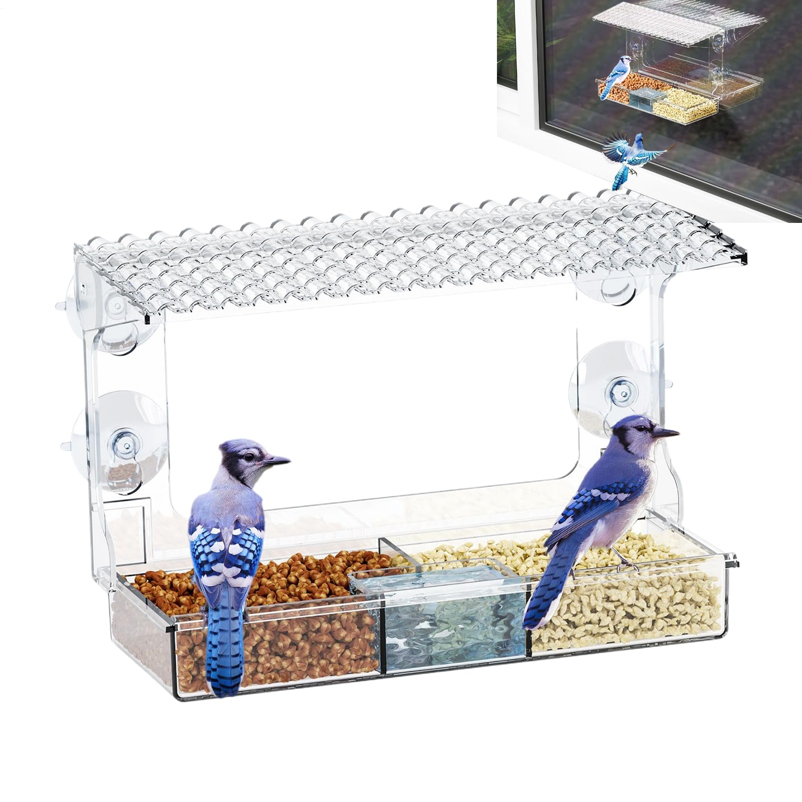 窓用 バードフィーダー,屋外 鳥の餌