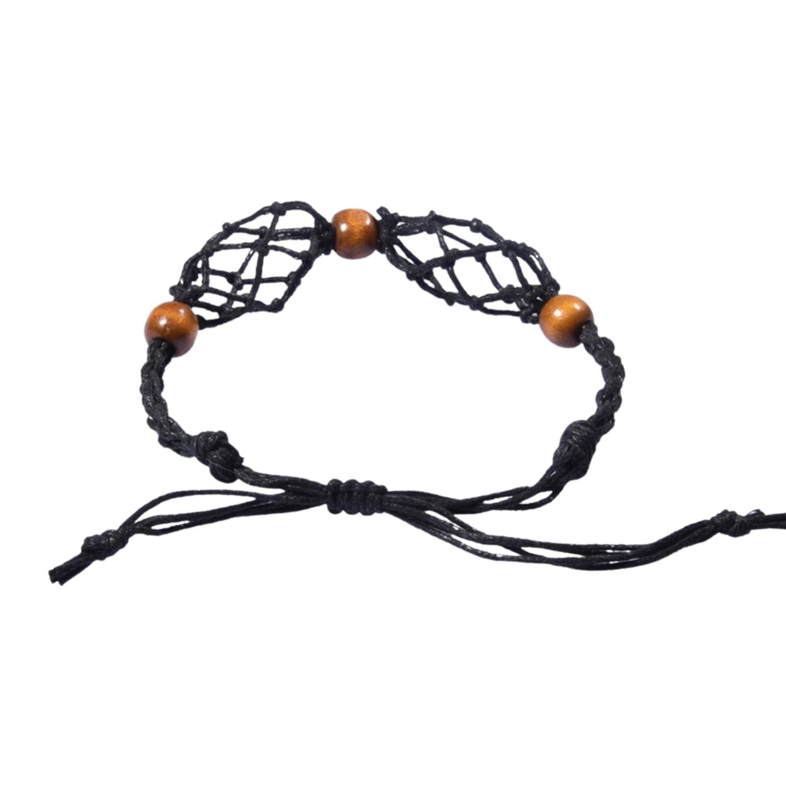 [HANDO] ブレスレットクリスタルストーンホルダー,ペンダントブレスレットケージコード | 調節可能なコ..