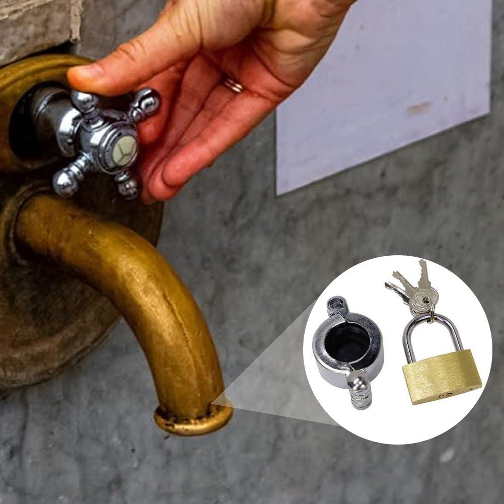 蛇口 ロック 門扉水栓ロック装置 不正使用や破壊防止 ガーデンホース ケーシングロック 節水カバー 取..
