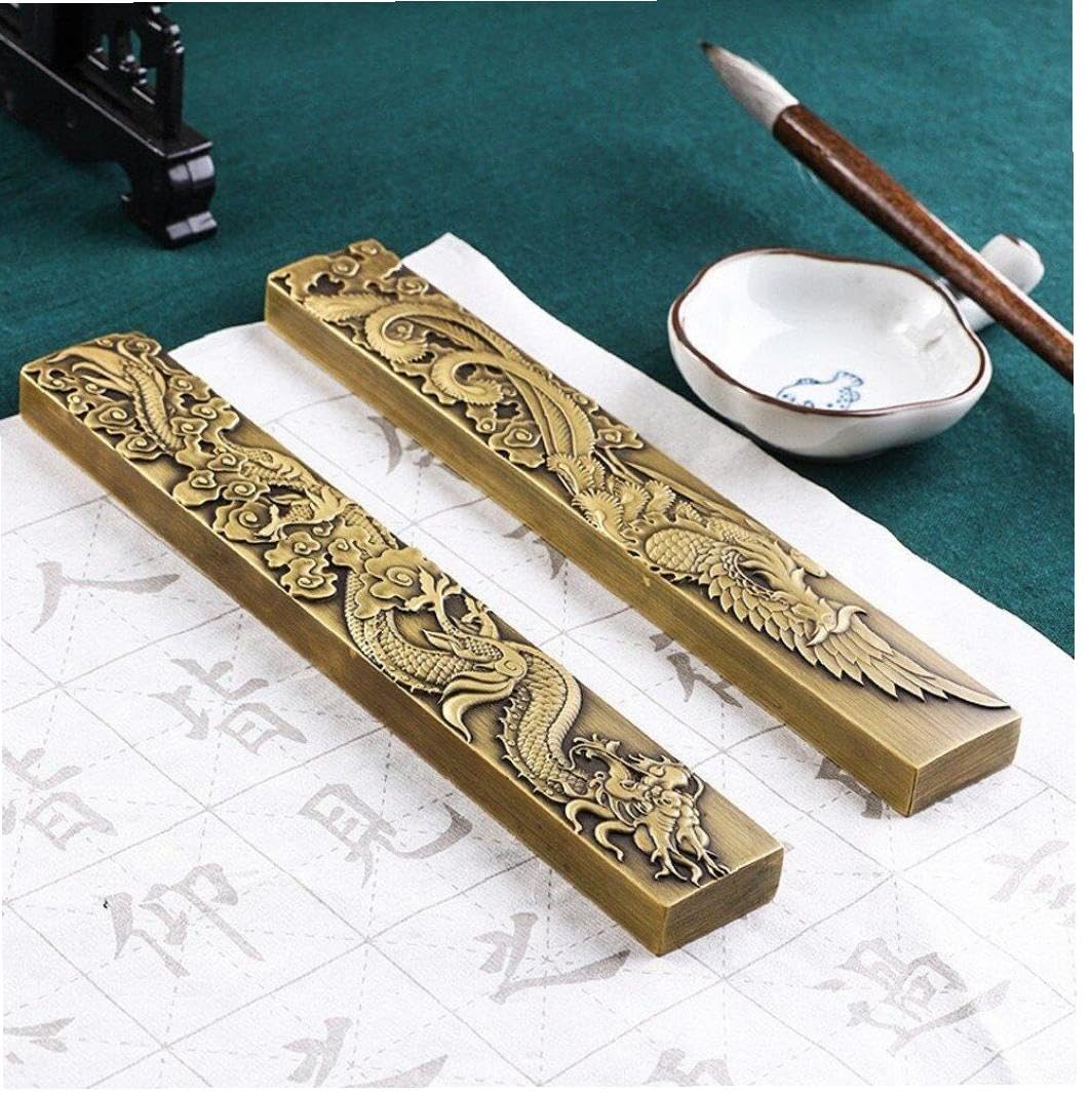 文鎮 龍 鳳凰 中華風 真鍮 中国 彫刻動物 玄紙 創造 書道 絵画 アート用品 書道用 スタイル1