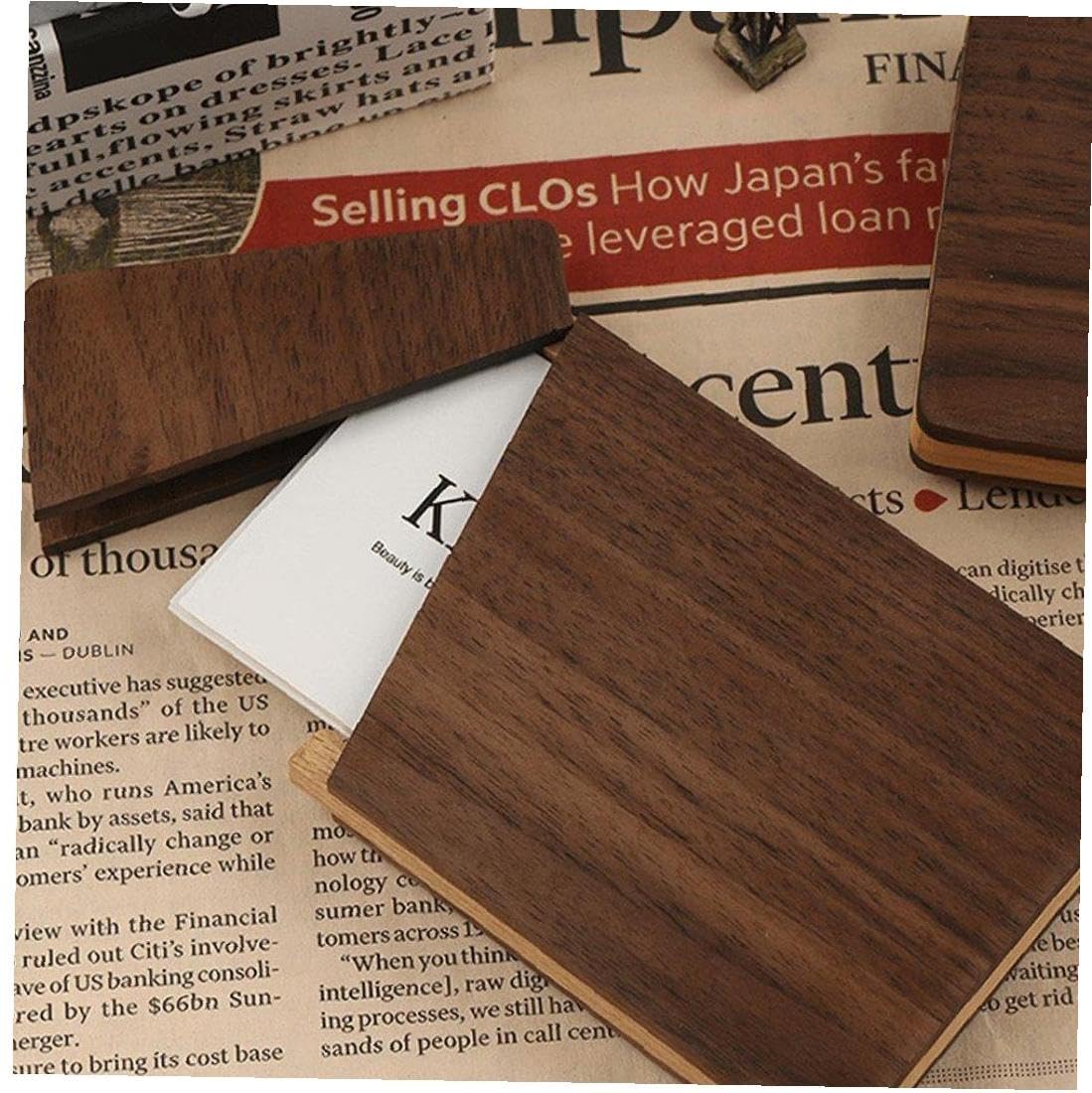 名刺ケース 木製 ポータブル 名刺ホルダー用 男性 女性 プロフェッショナル カードケース オーガナイザー(3)