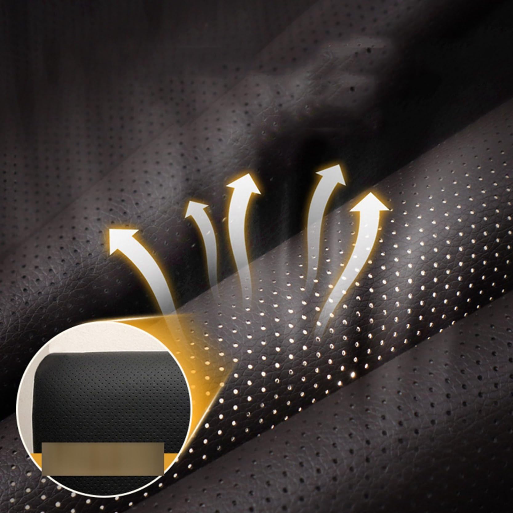 フェイクレザー 通気孔 パンチワーク ソファー補修テープ レザーシール 穴付き 貼るレザー ライチ調 ブ..