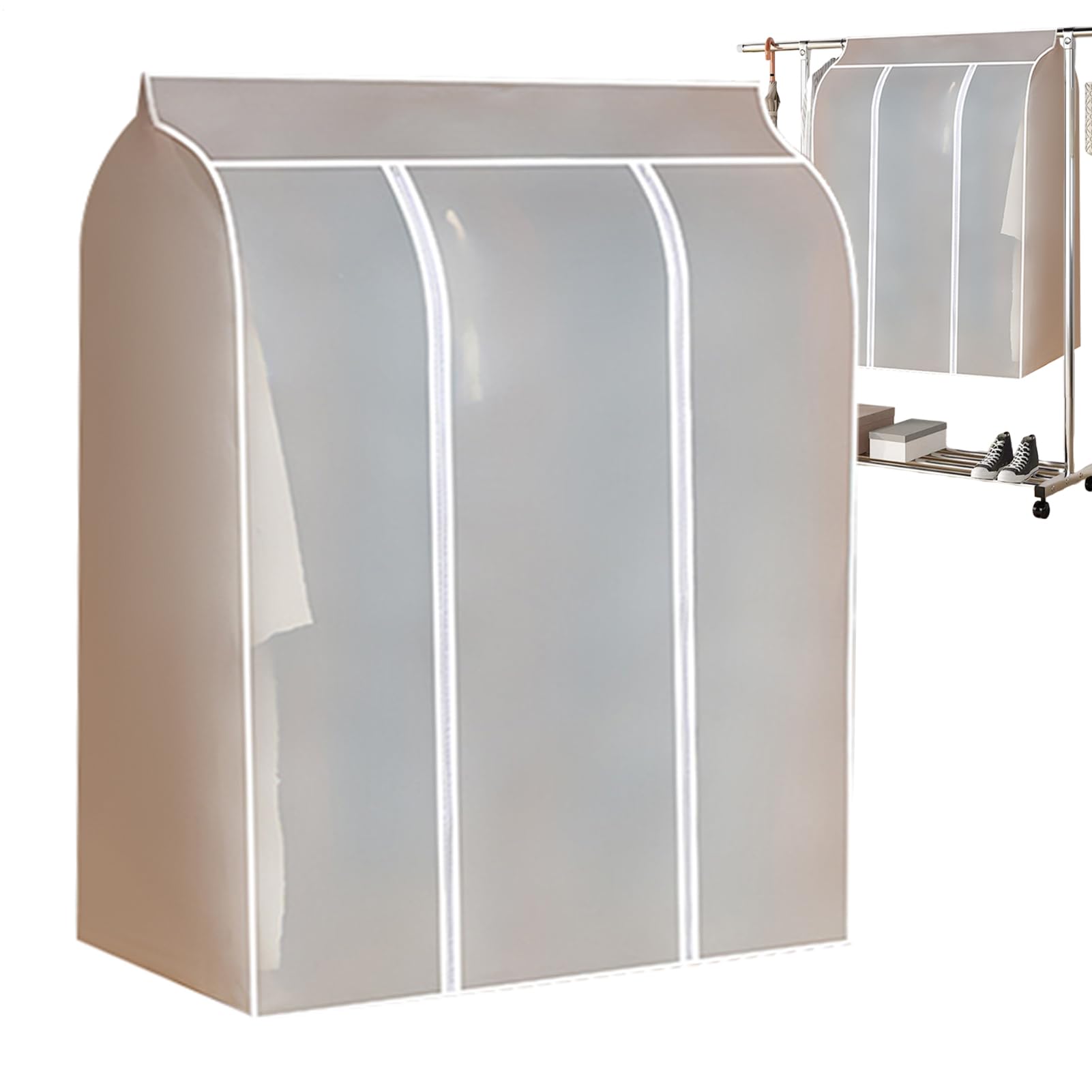 収納用ガーメントバッグ, 衣類バッグ クローゼット防塵カバー, クリア収納オーガナイザー 男女用 礼服 スーツ ドレス ジャケット ホーム収納用(3)