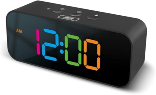 多機能デジタルスマート目覚まし時計、録音、充電、音声制御、音楽接続、寝室、ベッドサイド、オフィス、旅行 (ホワイト)