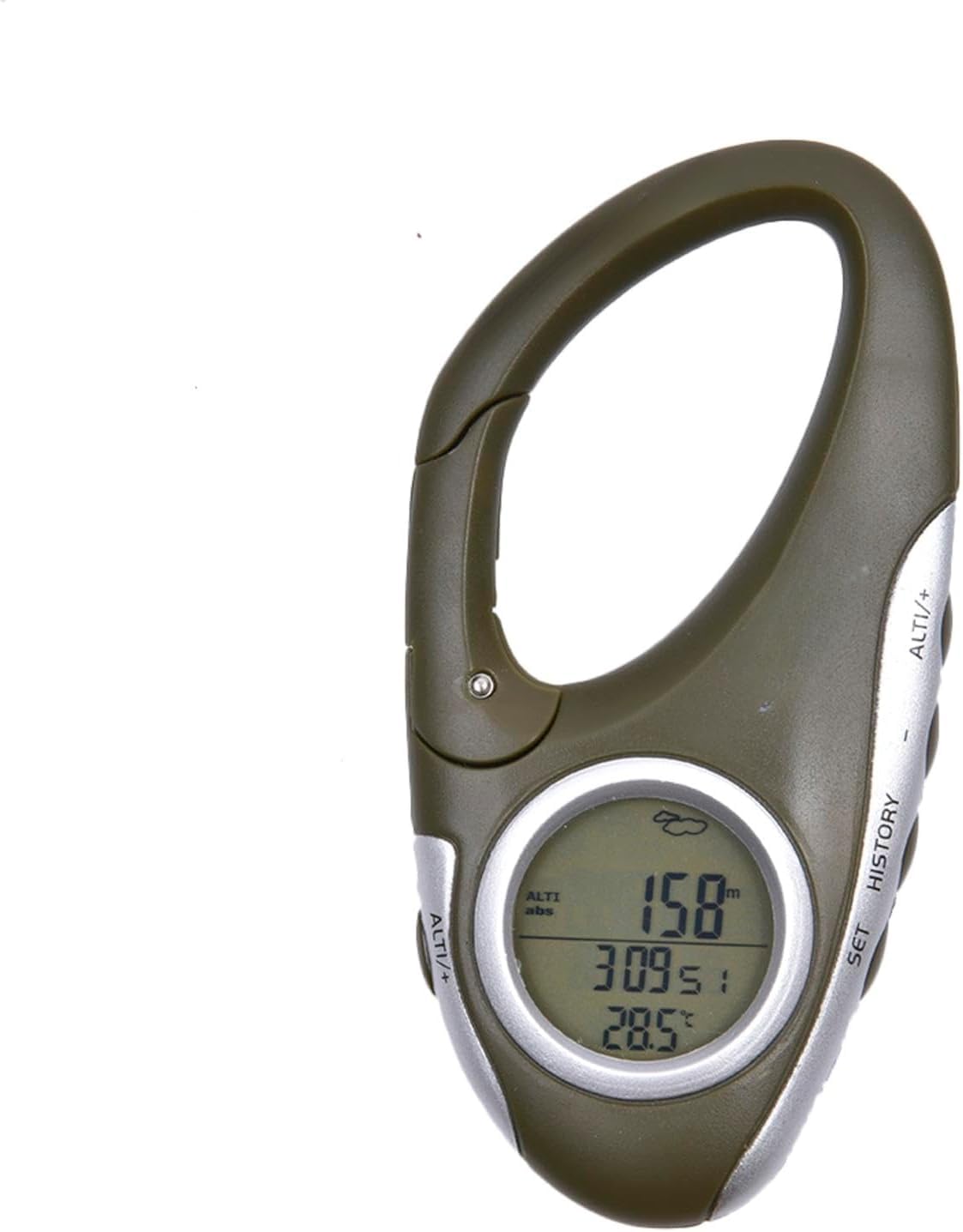 ハイキング高度計バロメーター付き多機能デジタル高度計|ハイキングアクセサリー高度計カラビナ大人用..