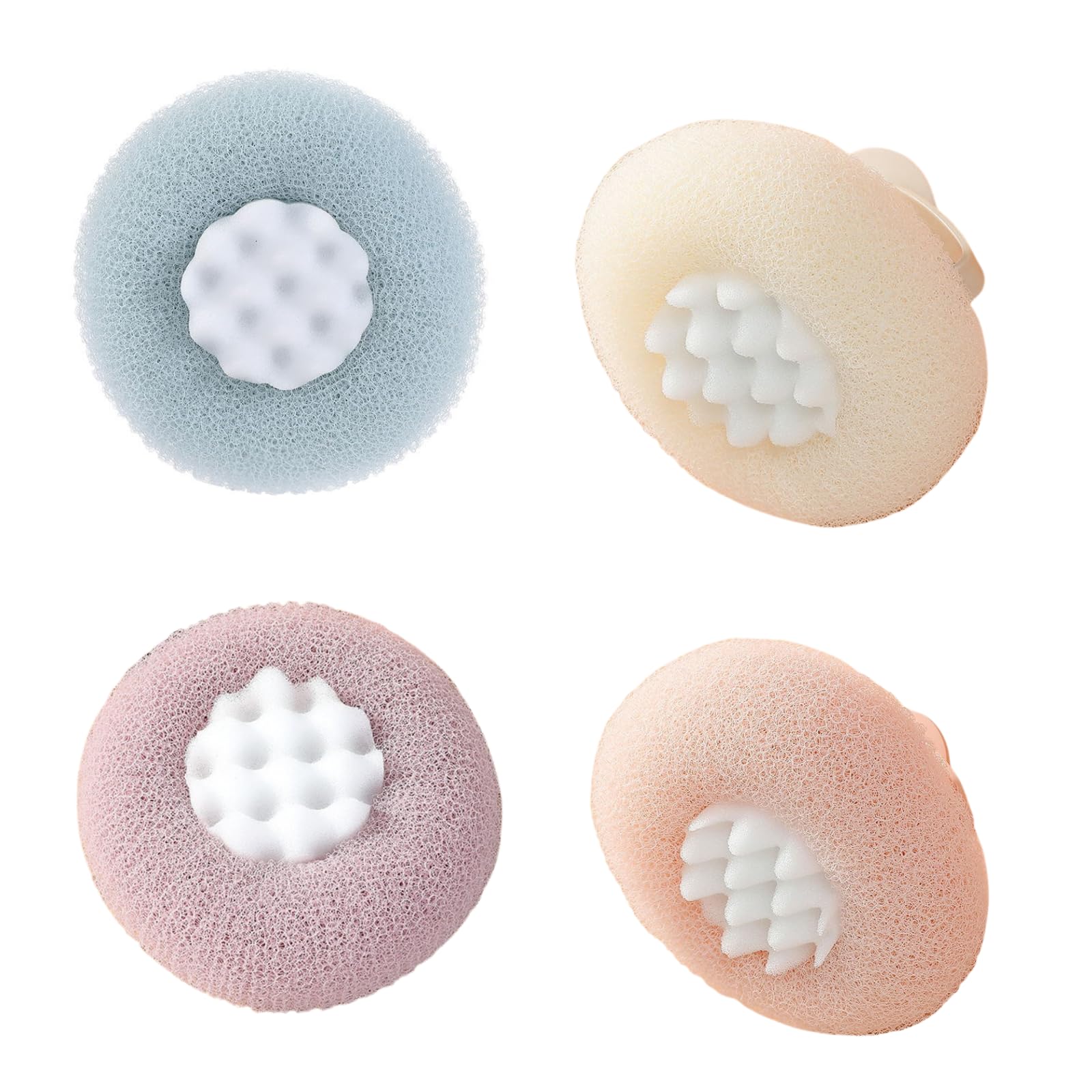 2024 アップグレード 2-in-1 ヒマワリバスボール、スーパーソフト吸盤シャワースポンジ、ボディウォッシュヘチマスクラバー 男女兼用 完璧なバスアクセサリー