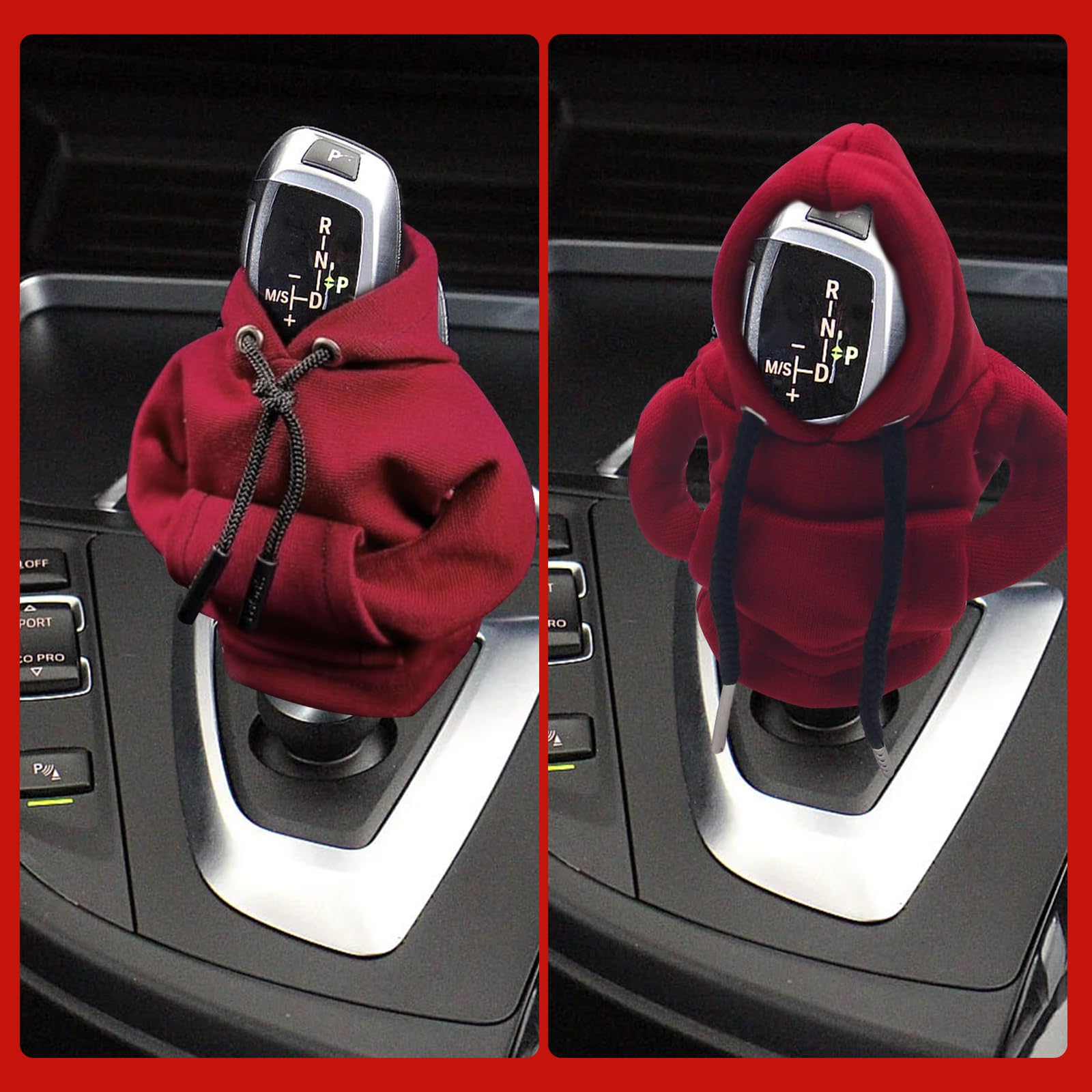 2個 カーギアシフトノブパーカーカバー、カーギアシフターパーカーカバー ミニパーカー カーシフターノ..