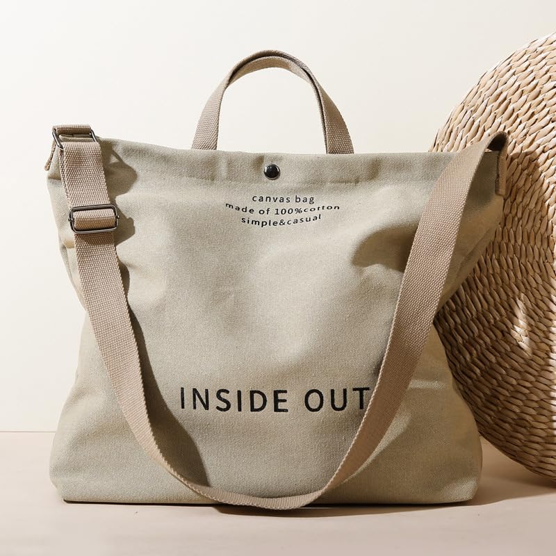 キャンバス ショルダーバッグ 軽量 便利 おしゃれ ハンドバッグ 通勤 通学 旅行 大容量 男女兼用 ファッション 斜めかけバッグ (ブラウン)(3)