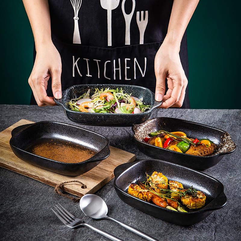 グリルパン 陶器 ベーキング グラタン皿 調理トレー 食器 創作皿 耐熱 お手入れ簡単 調理器具 家庭用電..