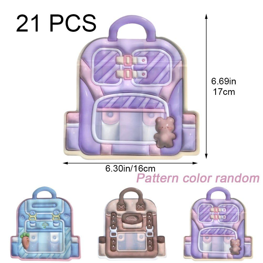 ジップロックバッグ かわいい 保存袋 密閉袋 収納袋 好意バッグ 再密封可能 小物収納 ジュエリー/リップグロス 収納用 21個 マルチカラー(3)