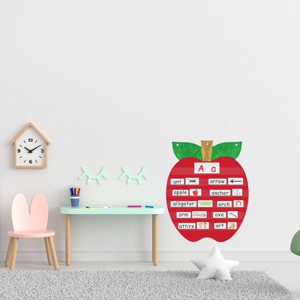 ポケットチャート アップル シェイプ センテンス ストリップ チャート 英語 単語 学習 教材 小型 ティ..