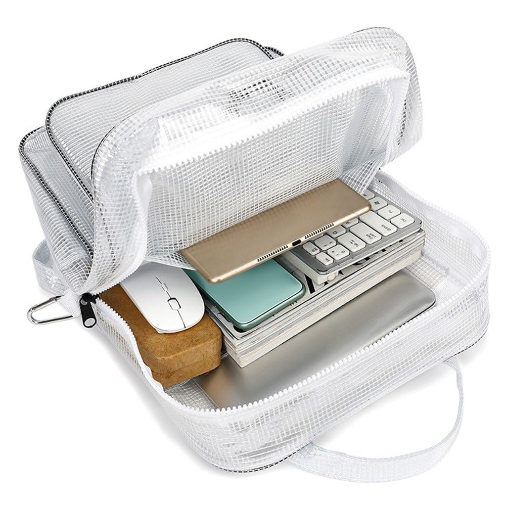 バックパック ショルダーバッグ クリアバックパック Pvc メッシュバックパック 透明 調節可能 静電気防..