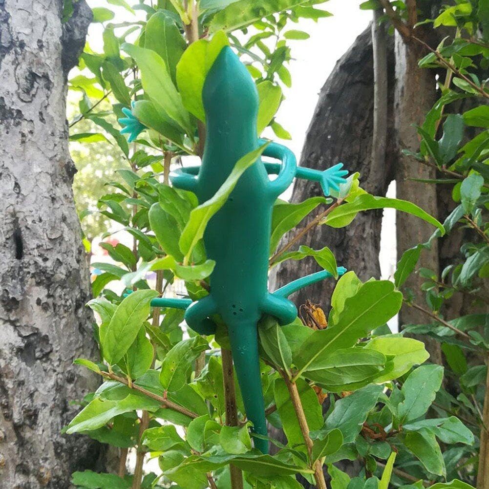 ガーデンネクタイ トカゲ 植物用ネクタイ つる植物 杖 木 園芸植物用 グリーン ツイストタイ ガーデニング ホーム オフィス用 8個セット(3)