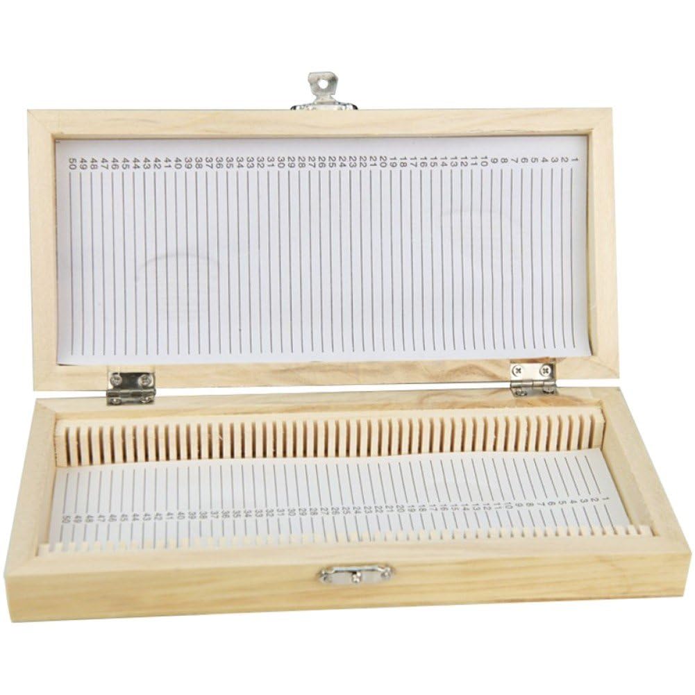 木製顕微鏡スライドボックス 長方形 スライド収納ボックス 生物学病理学 木製収納ボックス スライス コ..