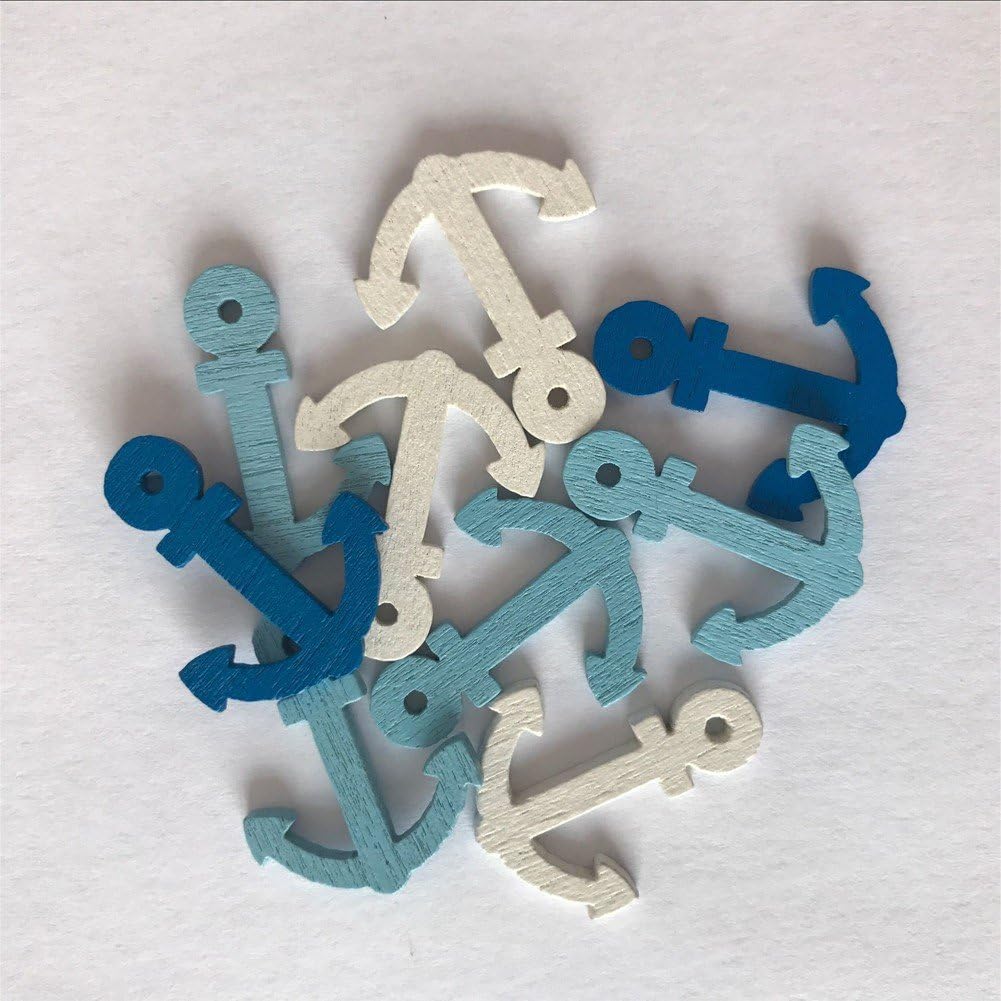 ボートアンカー 木製 ボタン クラフト用 スクラップブッキング アクセサリー オーナメント Diy ウェデ..