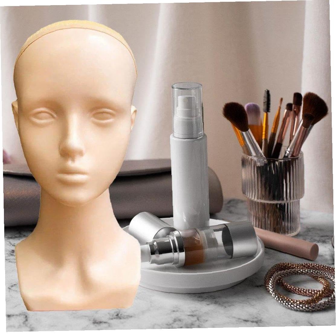 マネキンヘッド ウィッグスタンド ヘッドディスプレイ メイクアップ まつげエクステンション用 女性