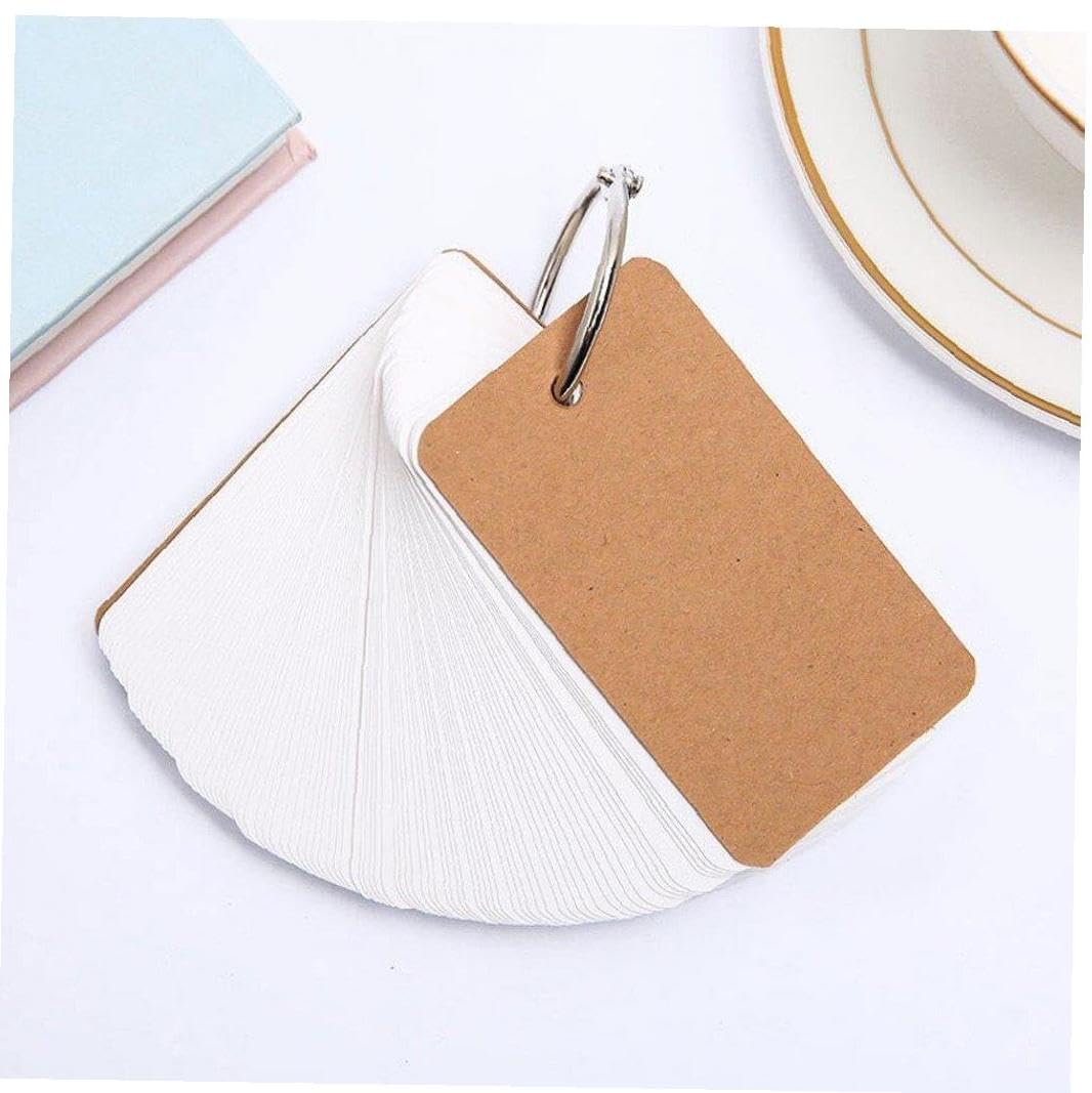 ノートブック ルーズ リーフ 紙 金属リング ポータブル ミニ 付箋 学習 研究用 100枚/2個 黒