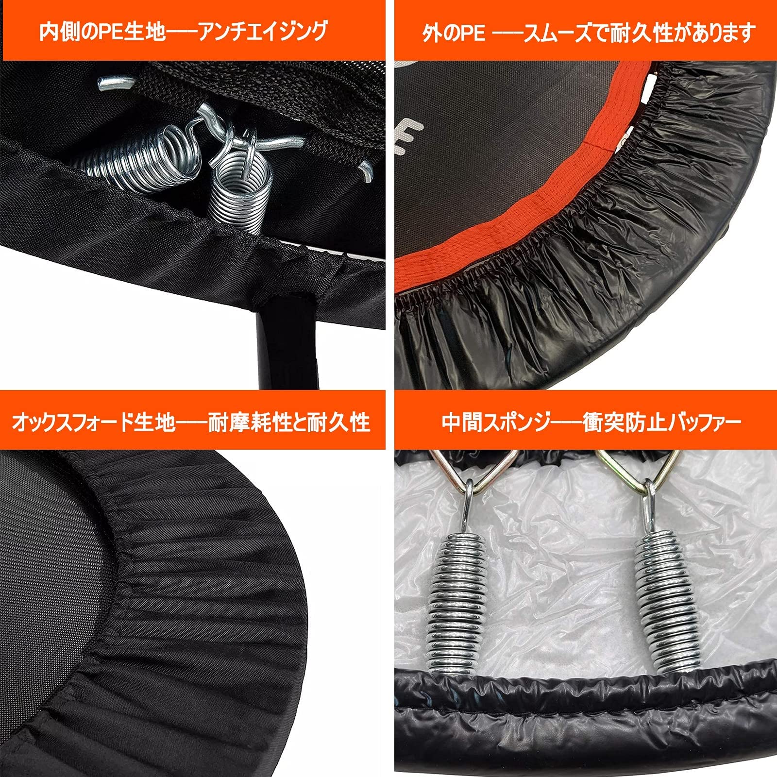 トランポリンカバー 為に 8本脚 交換用 96cm 120cm 122cm 48インチ トランポリン カバー 布 6サイズ 9..