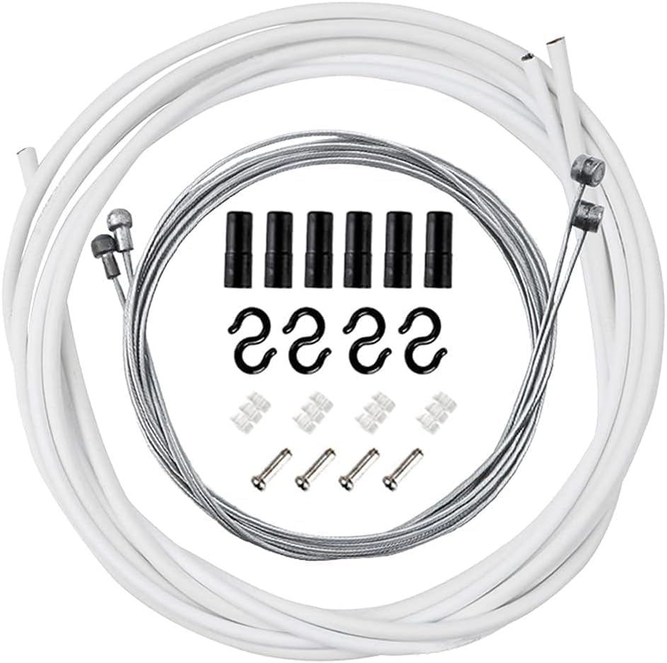 自転車 ブレーキワイヤー ブレーキケーブルセット 耐久性 自転車交換用自転車パーツ セット ステンレス..