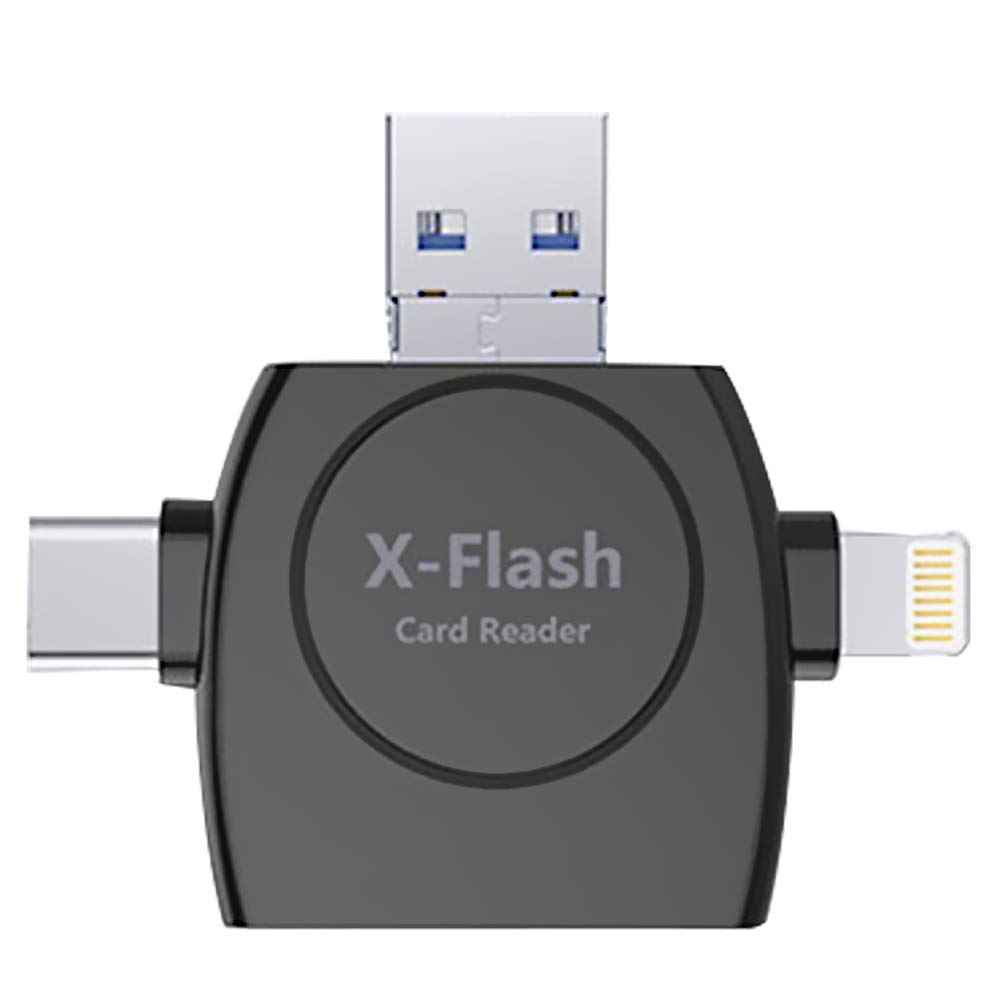 カードリーダー 4in1外付メモリーカードリーダー Type-C USB 全対応 フラッシュドライブ 容量不足 解消 データ転送 データ移行 カードリーダー カメラ用SDカード リーダー 写真 動画 音楽 直接 高速転送 データ保存 機器