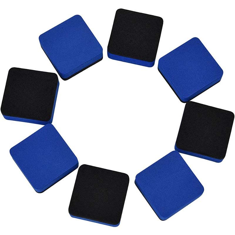 【8個セット】磁気ホワイトボード フェルトイレーザー 消しゴム ミニ黒板クリーナー マグネット付き 黒..