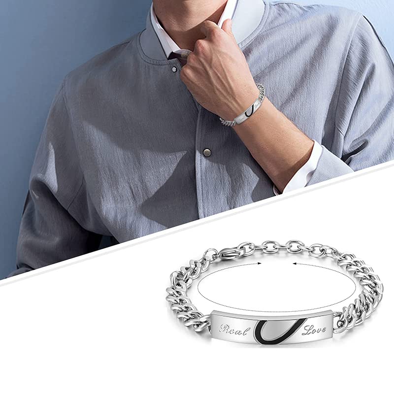 ペア ブレスレット 人気カップル ハート 恋人 プレゼント ステンレス ペアルック 長さ調整可能 記念日..