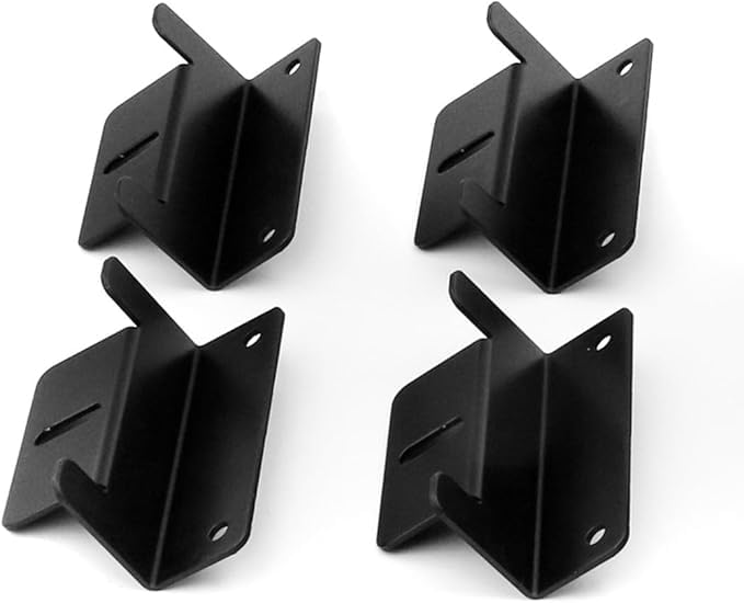 ソーラーパネル ブラック Z字型 4個セット マウント 軽量アルマイトアルミニウムマウントブラケット RV トレーラー バン キャンパー ボート 屋根用 端部固定金具 太陽電池パネル用 RV ボート 屋根 壁 (ブラック)