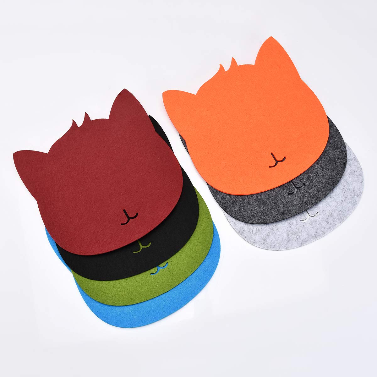 マウスパッド 可愛い 猫型 フェルト テーブルマウスパッド スクラッチ防止 防塵 デスクパッド 猫グッズ..