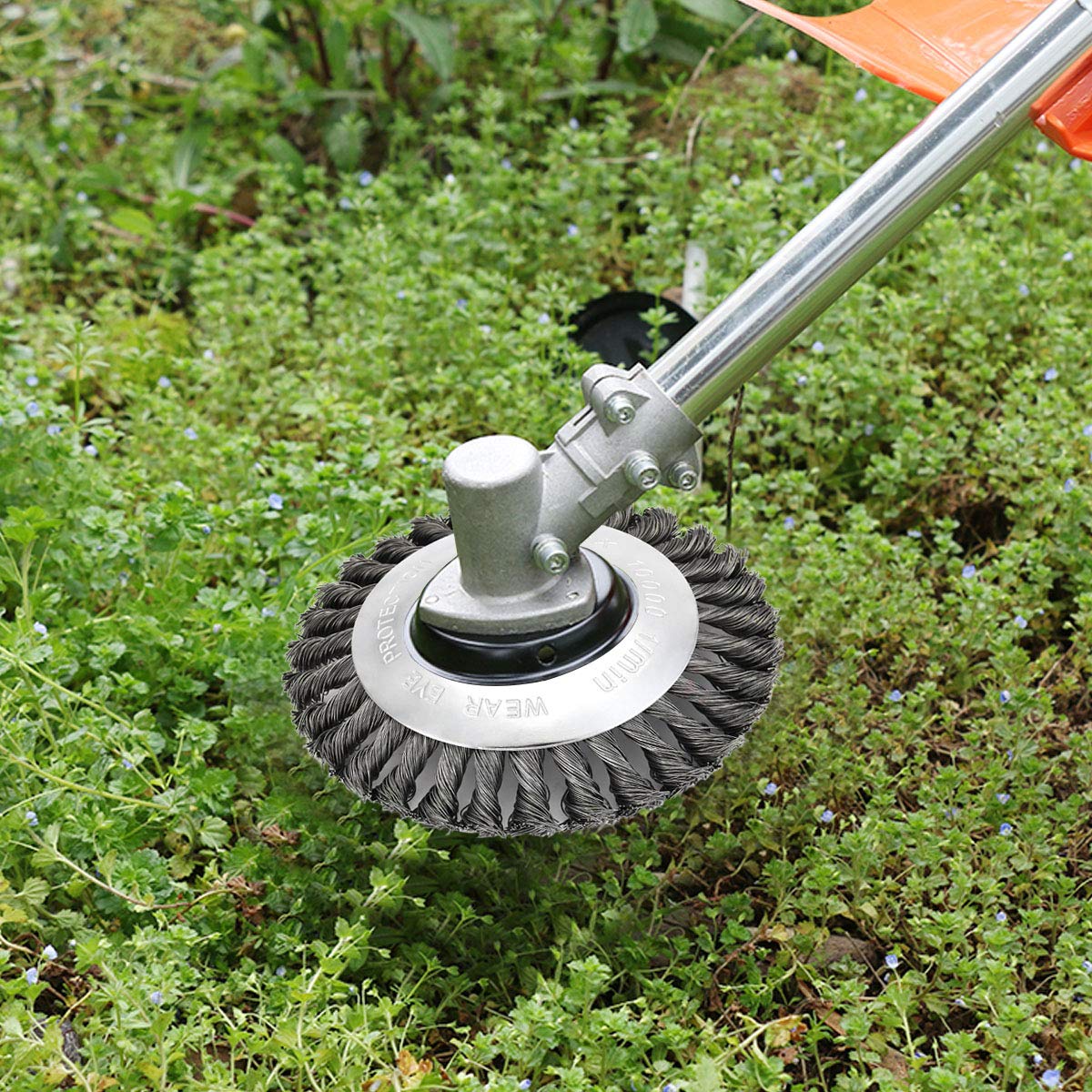 雑草ブラシヘッド 芝刈り機ヘッド 鋼線材 草刈機用チップソー 芝刈り機部品 ワイヤー除草ホイール 芝刈..