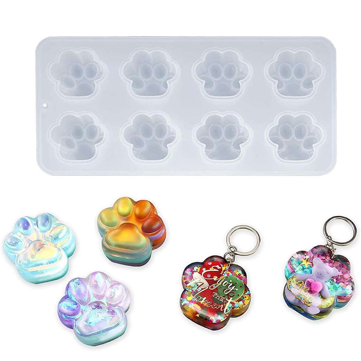 シリコンモールド 猫の肉球 肉球 8個セット レジン型 UVレジン 初心者 手芸品 猫足 DIY かわいい 手芸品 抜き型 手作り 装飾品 可愛い 手芸品 ソフトモールド おしゃれ シリコン型 ハンドメイド アクセサリー エポキシ樹脂 粘土樹脂 おしゃれ 雰囲気 道具 再利用可能 プレゼ