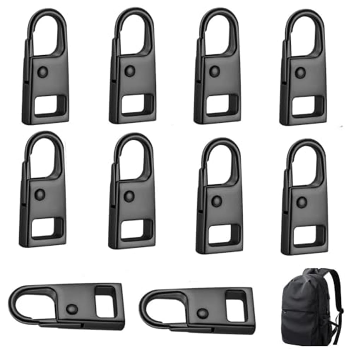 ジッパータブの交換 10 個入り ファスナー 修理 ファスナー ジッパープル 交換 引き手 交換用 ジッパー..