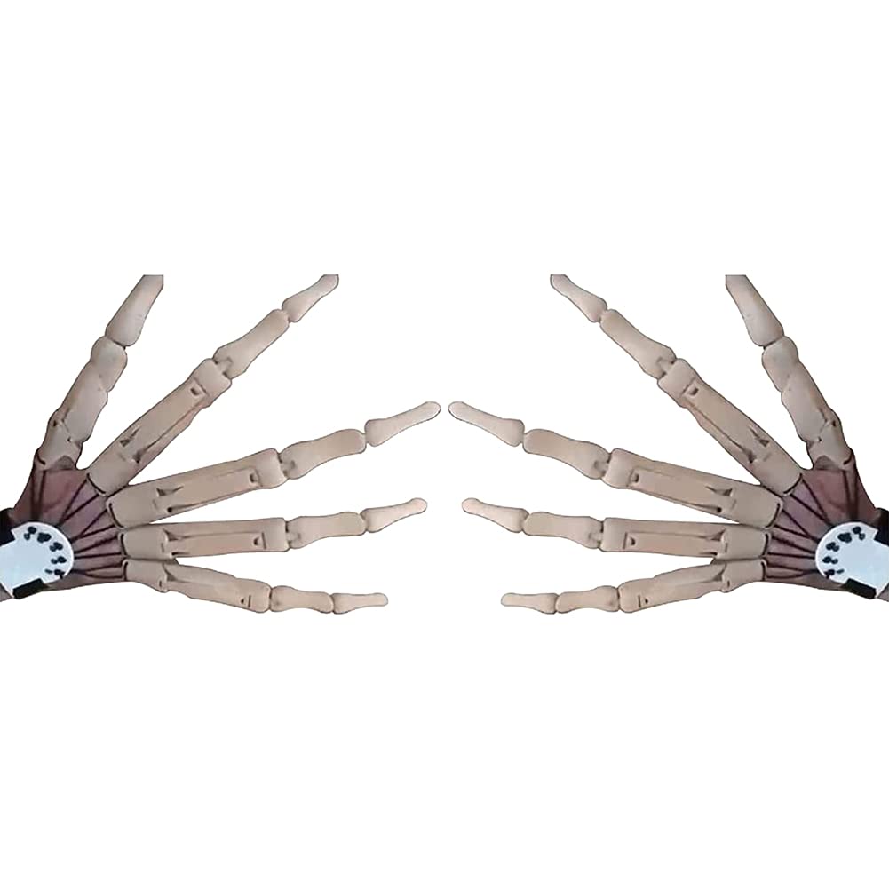 ハロウィン 小道具 爪 左右手セット 関節式フィンガーエクステンション 恐ろしいスケルトン ハンド グルーブ 魔女 ゴーストトイ ハロウィン コスプレ パーティーの装飾用 男女共用 (ホワイト)