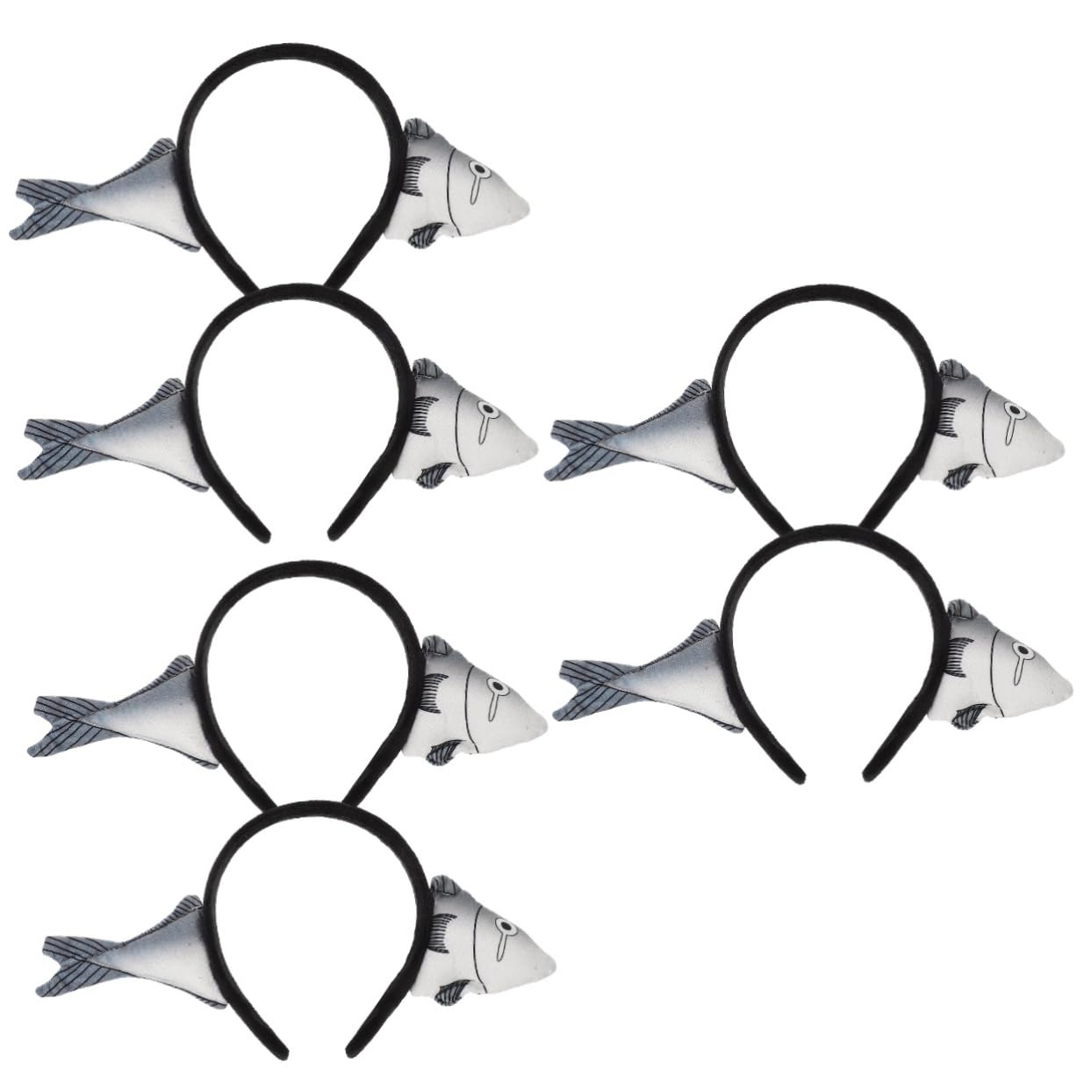 [Abaodam] 6 個 塩漬け 魚 ヘッドバンド ぬいぐるみ ヘア フープ ヘア リボン ハロウィーン パーティー..