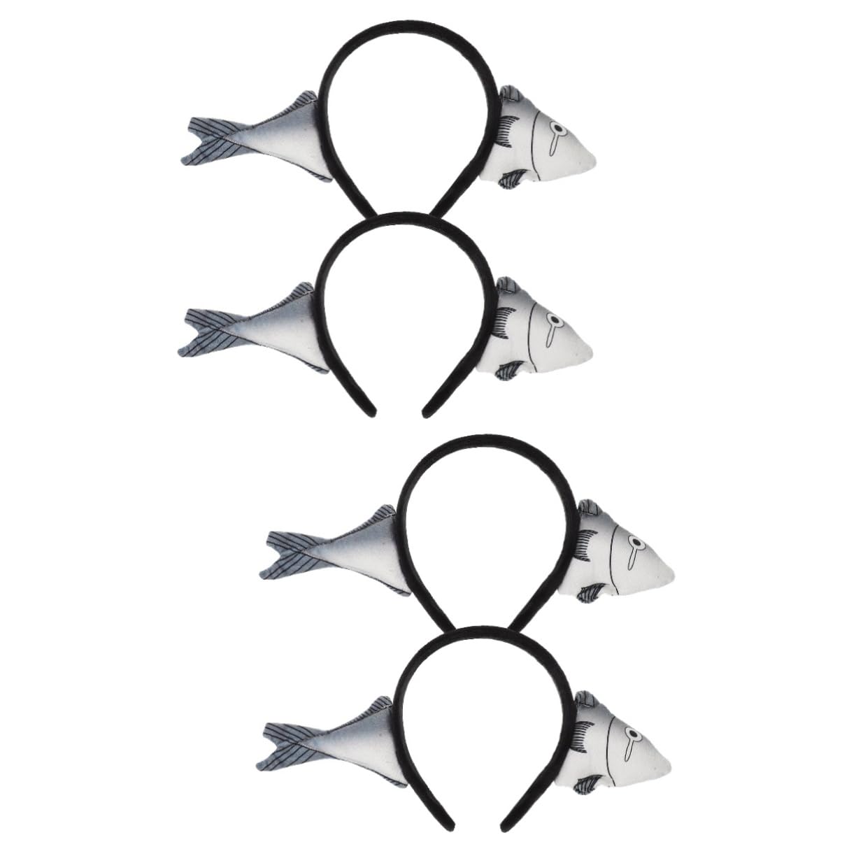 [Abaodam] 4 個 塩漬け 魚 ヘッドバンド 子供 パーティー 消耗品 魚 ヘッドバンド コスチューム 子供 ..