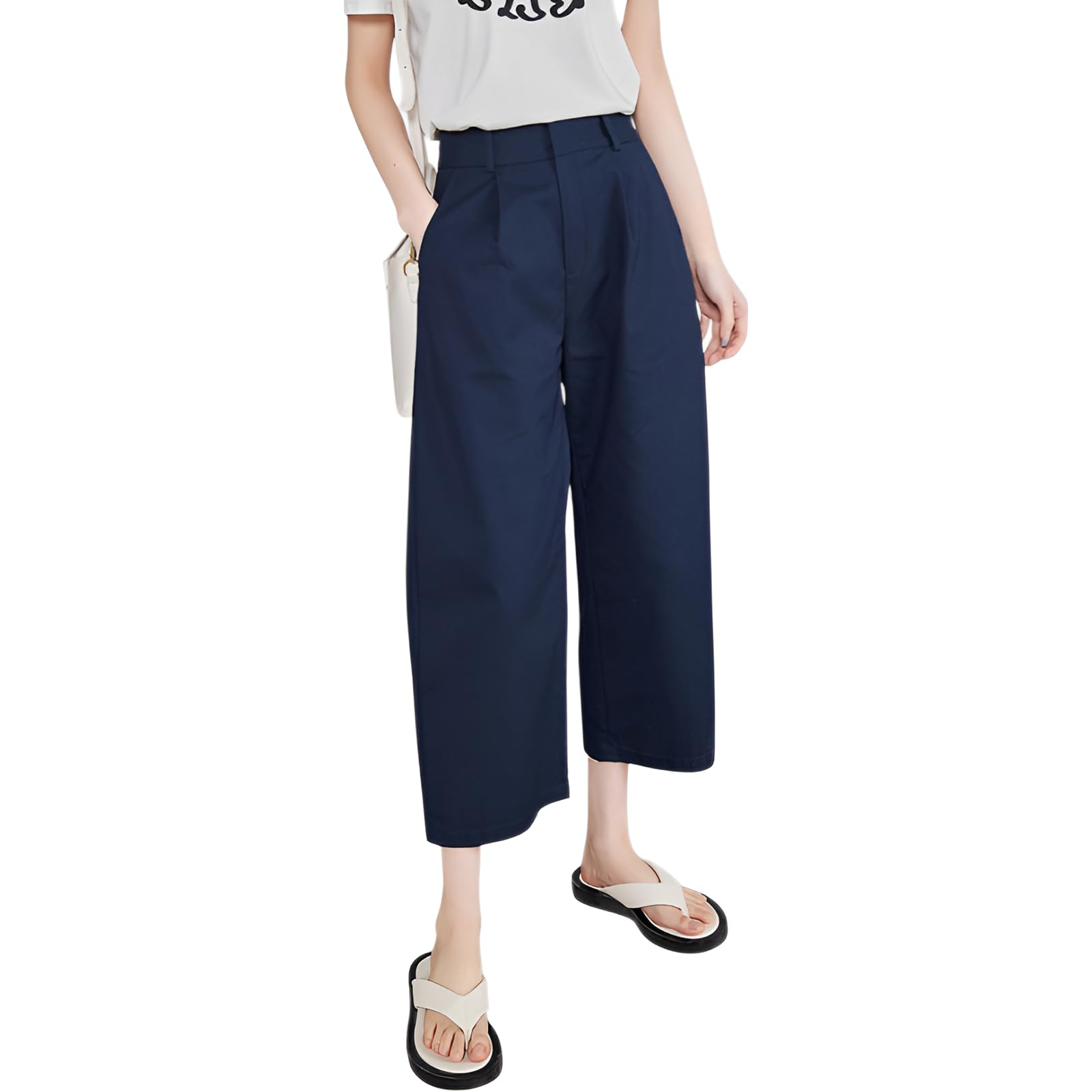 カマパンツ 【ワイドパンツ】 ハイウエスト高腰でシェイプアップ 薄手キュロット 夏薄手で通気性良 リ ..