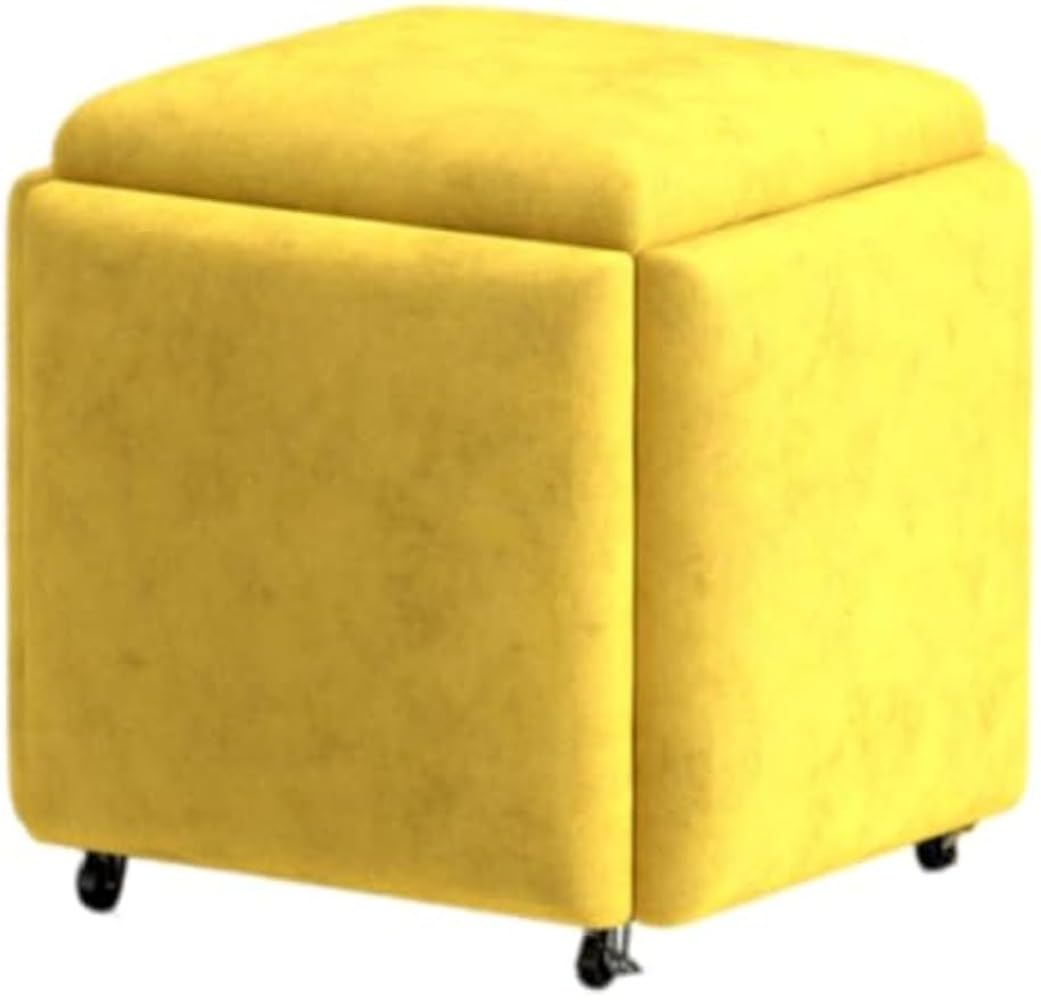 スツール 5in1 省スペース オットマン 低反発 記憶フォーム スタッキングチェア PU コンパクト 足置き ..