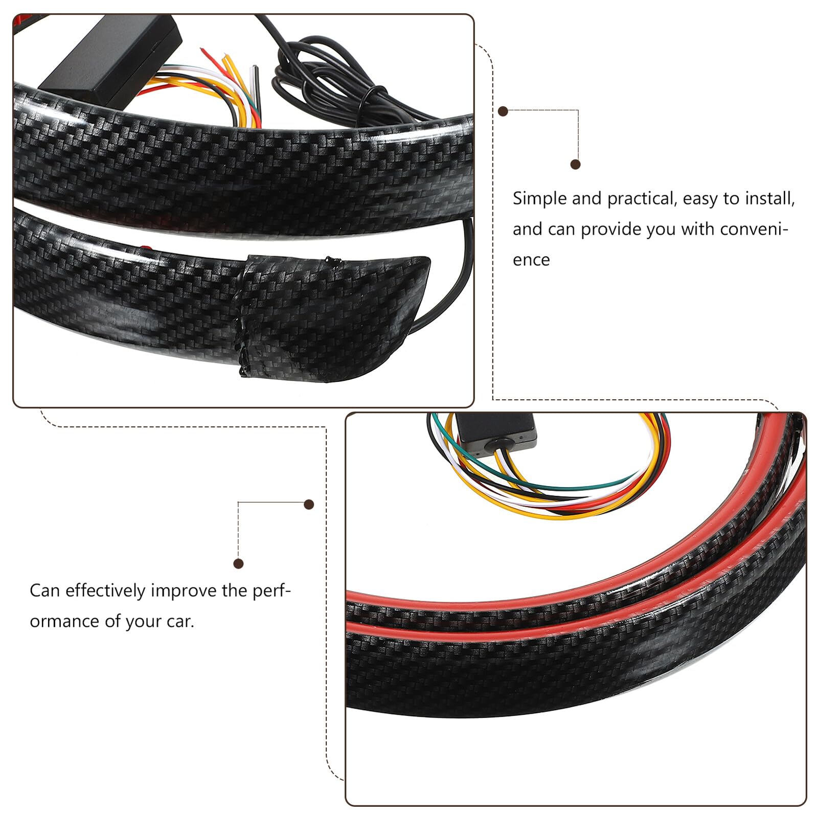 カーボンファイバー製車用テールライトストリップ 120 ブレーキランプ ターン信号兼用 車両強化用ユニバーサルテールライト