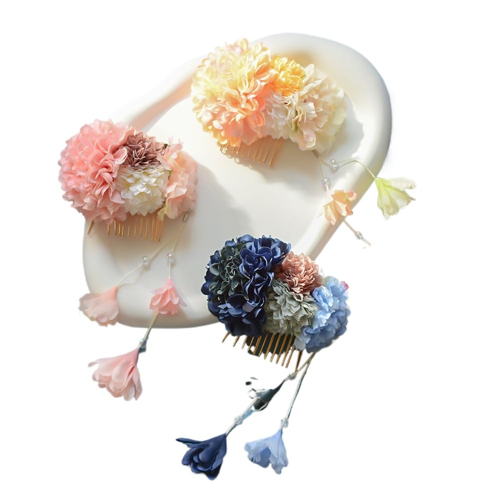 和風かんざし 夏 浴衣 祭り 頭花 和風 オリジナル 手作り 花 ヘッドドレス 着物 ヘアアクセサリー（3個） disport-1-10054623 Disport 楽天市場店 パッケージ画像