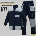 ワークウェア 作業服 上下セット メンズ レディース ワークジャケット ワークパンツ セットアップ ジャケット ロングパンツ 機能性 作業ズボン 作業着 ブルゾ...