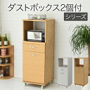 食器棚 コンパクト レンジ台 レンジラック ダストボックス ペール付 幅 45 キッチンラック H120 ミニ キッチン 収納 すき間収納 棚 収納棚 ロータイ...