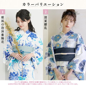 1人で簡単着付け♪はんなり高級浴衣5点セット 浴衣 セット レディース(ゆかた・しわ兵児帯・下駄・着付け本・腰ひも)【朝凪の泡沫紫陽花】【清夏繚乱】水色 青 ブルー 新作 大人 人気 インスタ シンプル お洒落 可愛い 菊 かわいい 2025 古典 大正ロマン 白