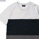 NVM エヌブイエム NVM FAT STRIPE SS T (GRAY×BLACK×CHARCOAL)  メンズ Tシャツ 半袖 ボーダー オーバーサイズ