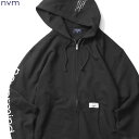 NVM エヌブイエム NVM NEVERMIND Z.PARKA (BLACK) NVM18A-SW02 メンズ トップス スウェット パーカー ジップアップ