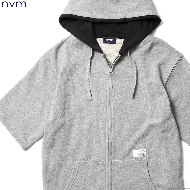 NVM エヌブイエム NVM SS ZIP PARKA (GRAY)  メンズ トップス スウェット パーカー ジップアップ グレー