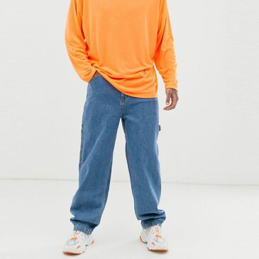 ASOSセレクト Karl Kaniasos ASOS エイソス メンズ Karl Kani Baggy ライトブルー デニムジーンズ 大きいサイズ インポート エクストリームスーパースキニーフィット スウェットパンツ ジーンズ ジーパン 20代 30代 40代 ファッション コーディネート