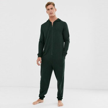 asos ASOS エイソス メンズ ASOS DESIGN 部屋着 寝間着　カーキ フード付き ラウンジ onesie 大きいサイズ インポート エクストリームスーパースキニーフィット スウェットパンツ ジーンズ ジーパン 20代 30代 40代 ファッション コーディネート