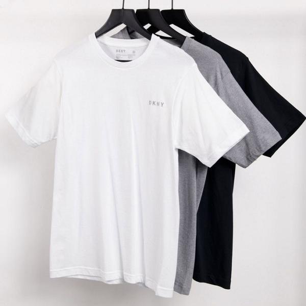 ダナキャラン DKNY ブラックホワイトとグレーのマールのDKNY3パッククルーTシャツ トップス メンズ 男性 インポートブランド 小さいサイズから大きいサイズまで