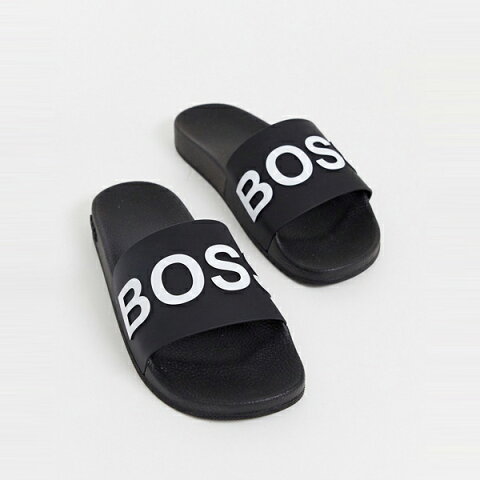 靴 シューズ HUGO BOSS ヒューゴ ボス asos ASOS エイソス メンズ BOSS Bay ブラック スライダー 大きいサイズ インポート エクストリームスーパースキニーフィット スウェットパンツ ジーンズ ジーパン 20代 30代 40代 ファッション コーディネート